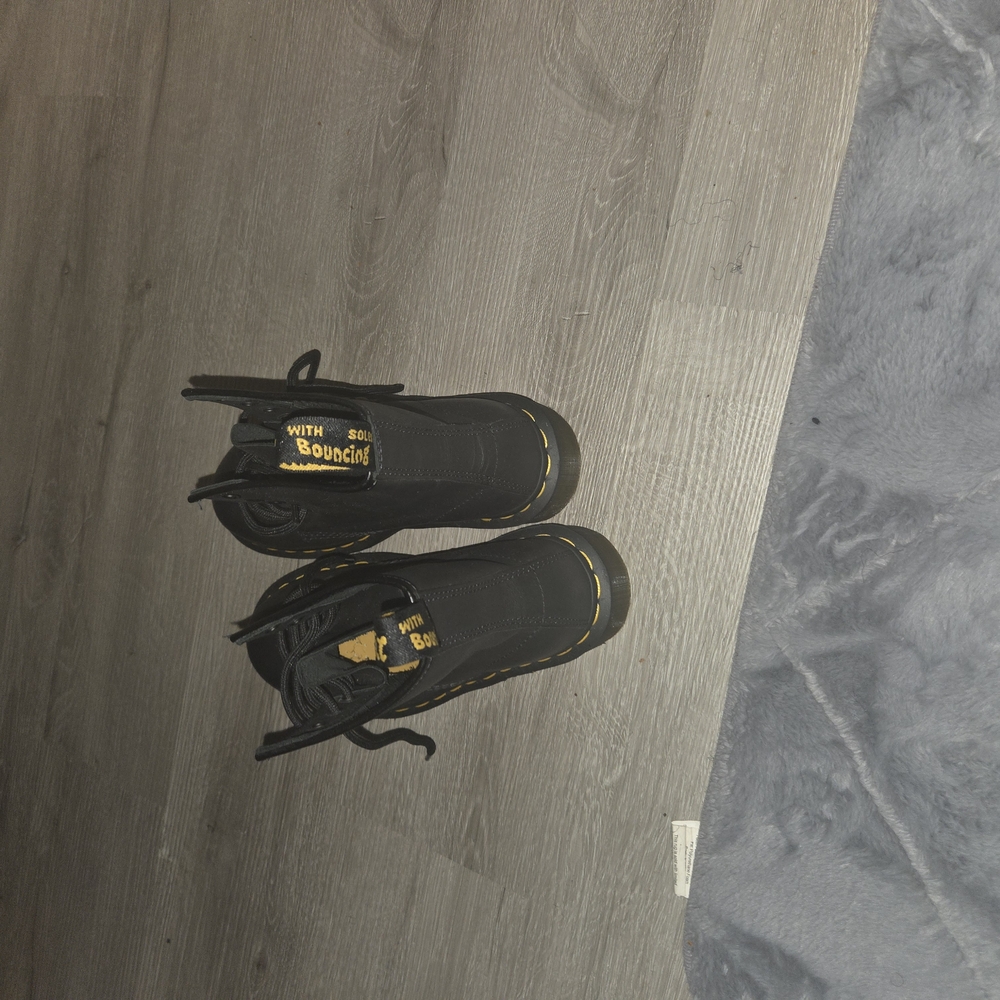 Dr. Martens Black Boots with Yellow Stitching - Picture 4 of 6